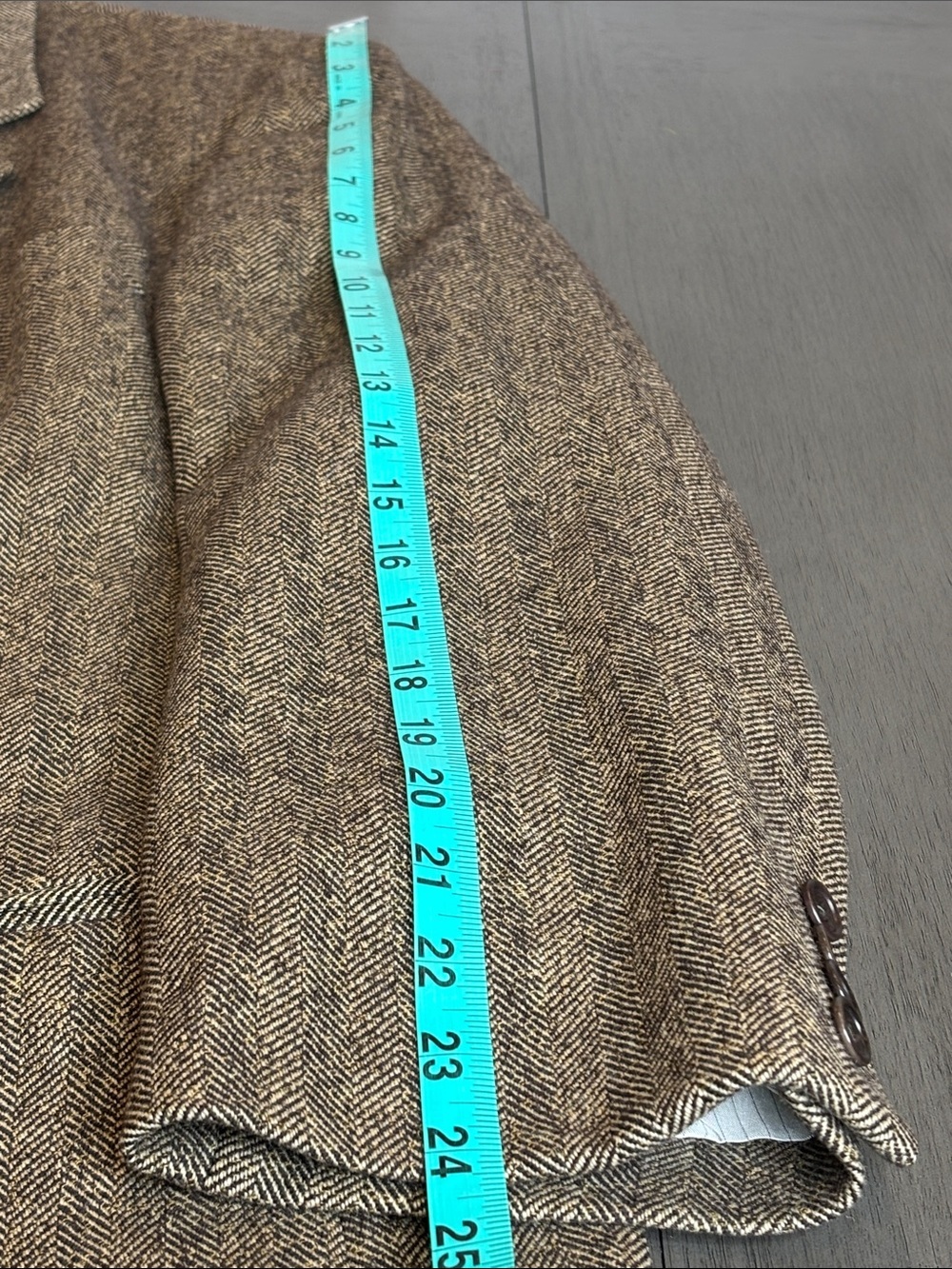 π€ Banana Republic Menβs Tweed Blazer 44R Brown Herringbone Wool Sport Coat π€ - Picture 13 of 16